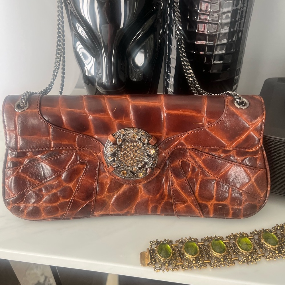 Vintage, rich, Crocco inspired shoulder bag 1990s